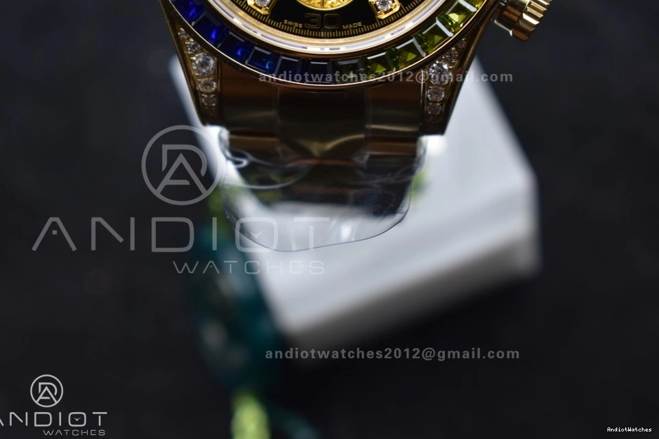 779 Edition Diamonds on Dial SH ZF Black Bracelet Rainbow Daytona 1:1 116598RBOW Timeless YG Best 0124